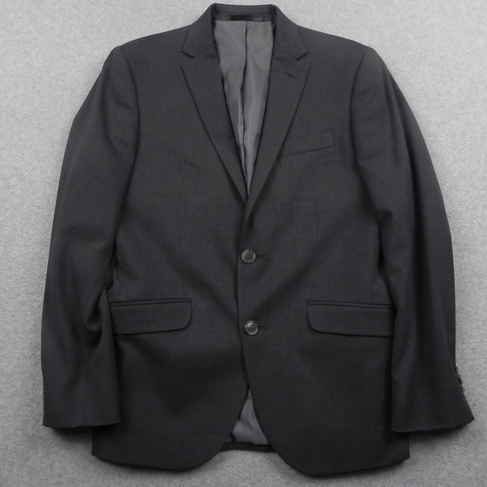Reaction Kenneth Cole Suit Jacket Mens 36S Slim Fit Techni-Cole Gray Blazer Coat